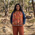 Australian Wildlife Light Scarf — Echidna, Kangaroo and Goanna Print